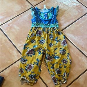 Matilda Jane Yellow and Blue Pineapple Romper